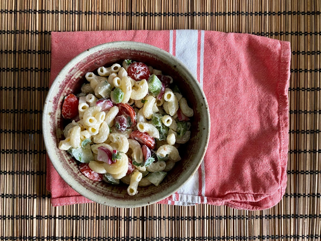 vegan summertime pasta salad macaroni 